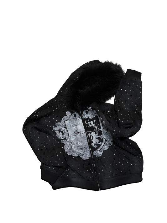 Black Fur Zip